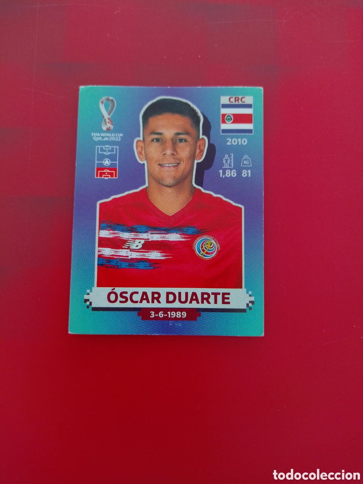 Cartes &agrave; collectionner de Football: CROMO NUMERO 7 &Oacute;SCAR DUARTE COSTA RICA. MUNDIAL QATAR 2022. PANINI.
