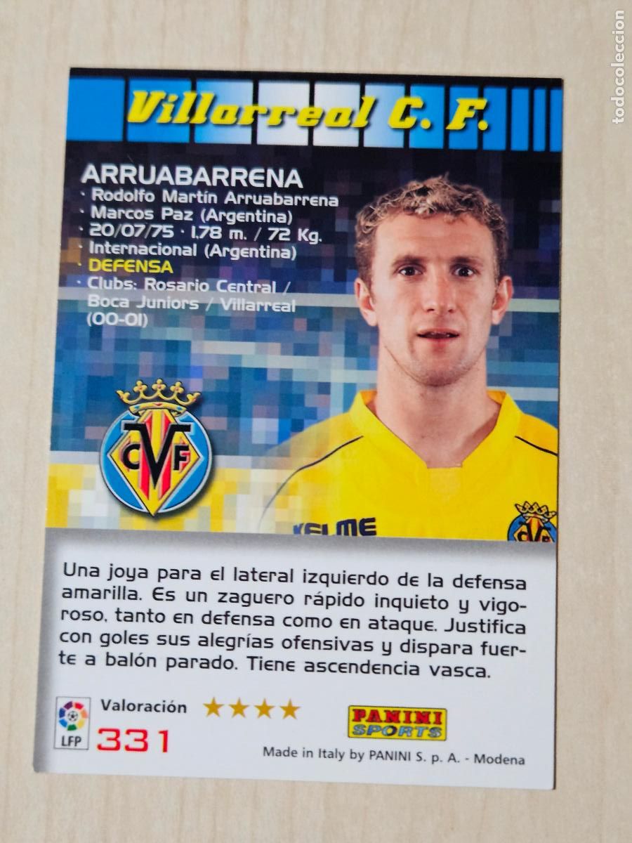 Cartes &agrave; collectionner de Football: CROMO N&ordm; 331 ARRUABARRENA - MEGACRACKS 2004 05 - VILLARREAL