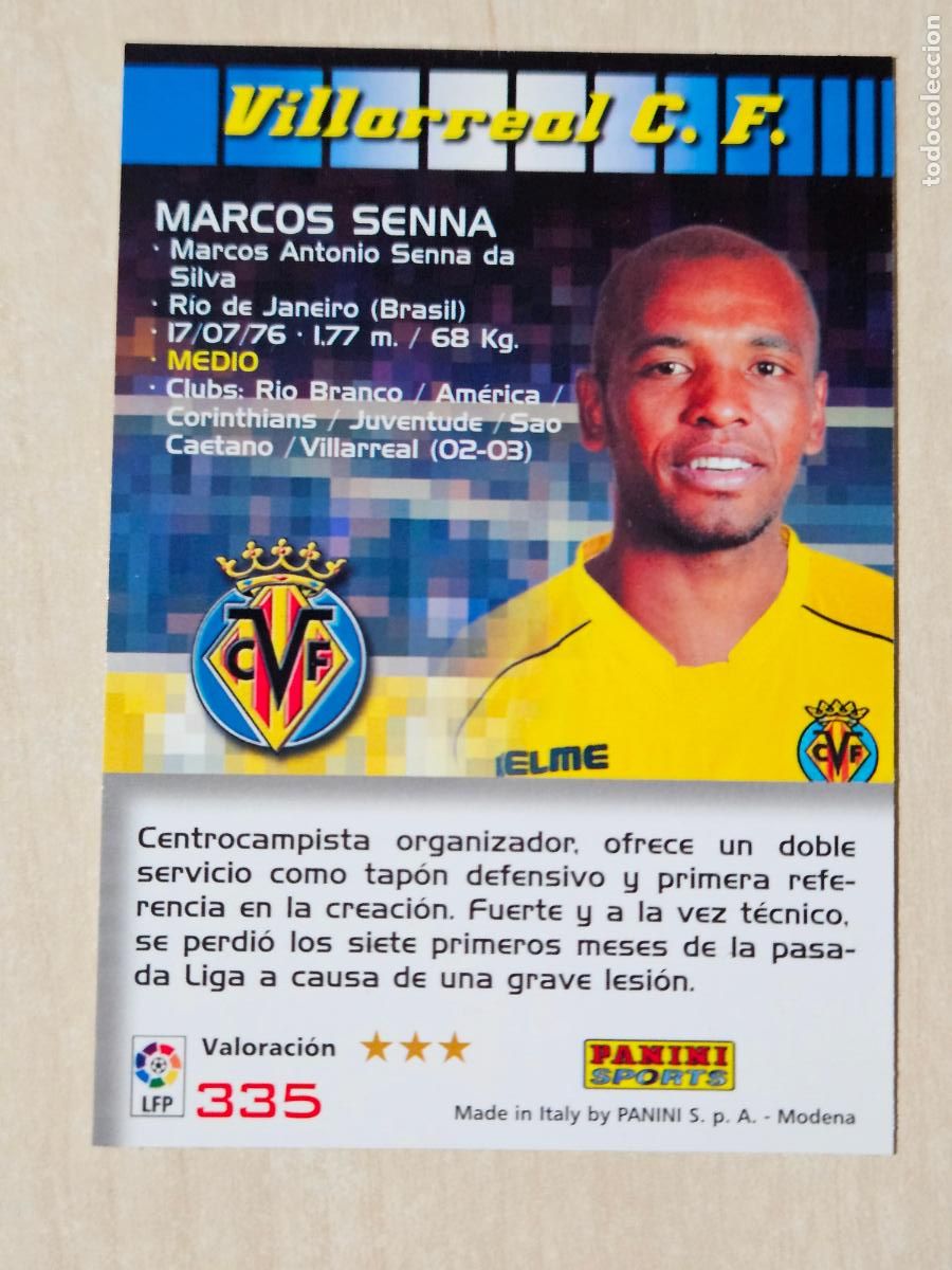 Cromos de Futebol: CROMO N&ordm; 335 MARCOS SENNA - MEGACRACKS 2004 05 - VILLARREAL