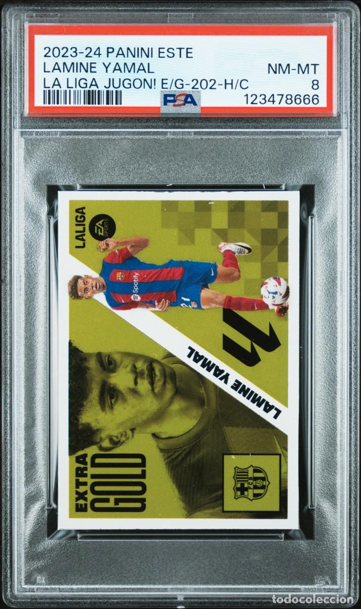 Cromos de Futebol: Rookie Lamine Yamal Panini Liga Este Jugon 2023 24 Hand Cut PSA 8