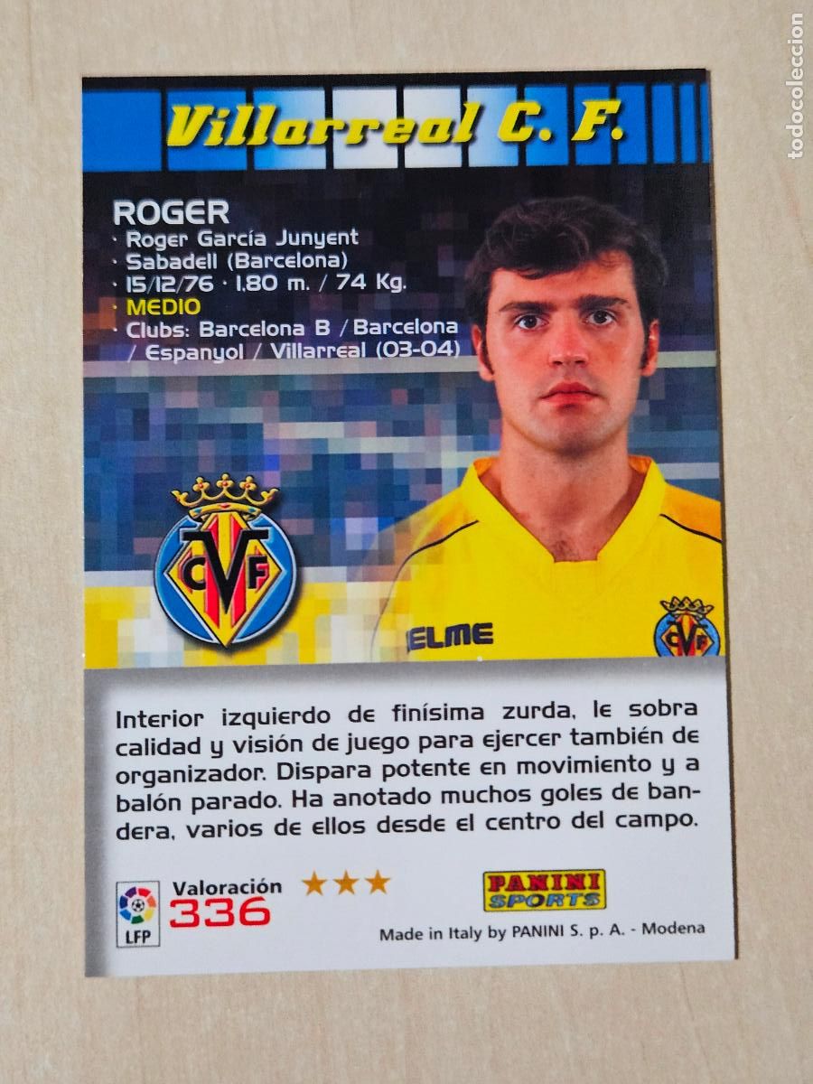 Cromos de Futebol: CROMO N&ordm; 336 ROGER - MEGACRACKS 2004 05 - VILLARREAL