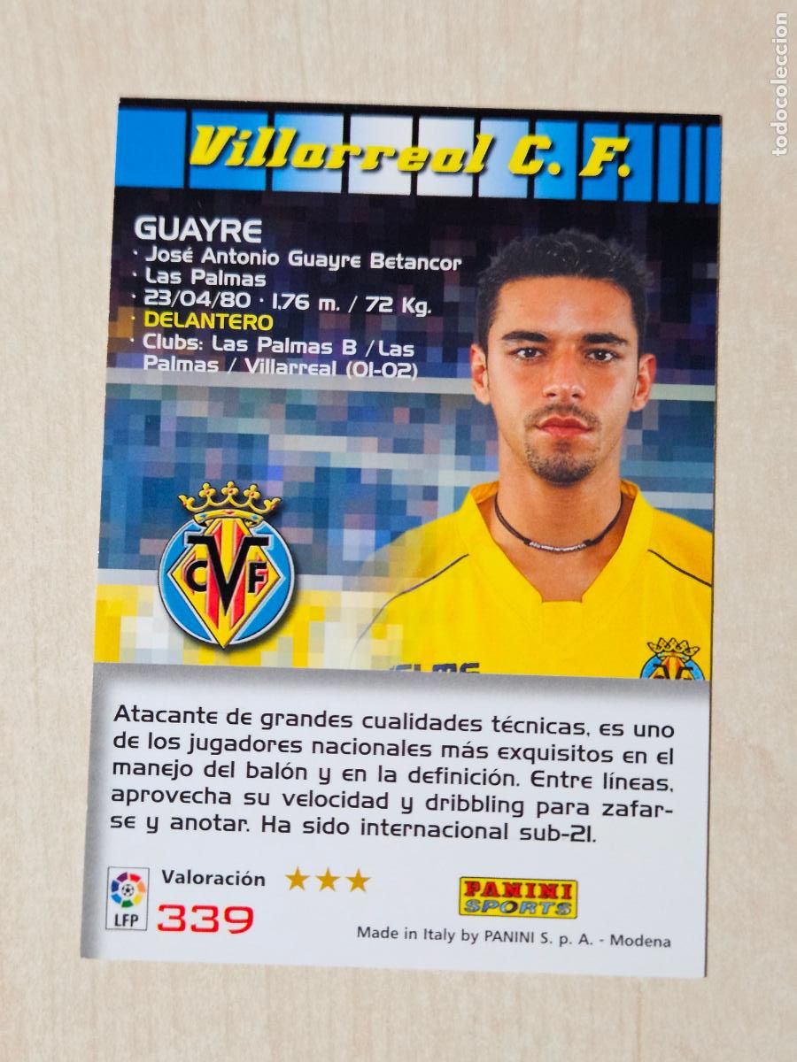 Cromos de F&uacute;tbol: CROMO N&ordm; 339 GUAYRE - MEGACRACKS 2004 05 - VILLARREAL