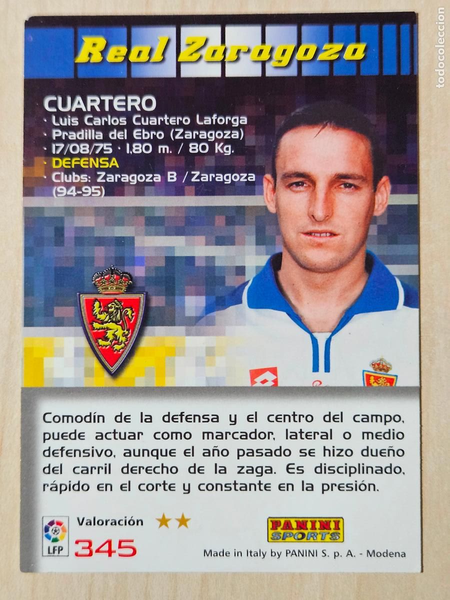 Cromos de F&uacute;tbol: CROMO N&ordm; 345 CUARTERO - MEGACRACKS 2004 05 - REAL ZARAGOZA