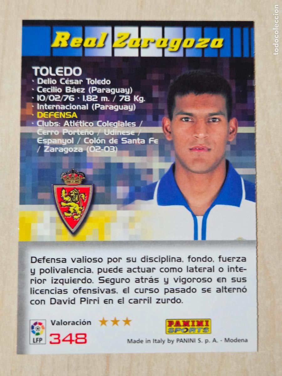 Cromos de F&uacute;tbol: CROMO N&ordm; 348 TOLEDO - MEGACRACKS 2004 05 - REAL ZARAGOZA