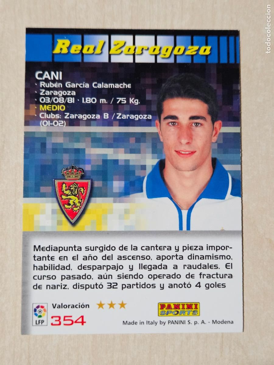 Cromos de F&uacute;tbol: CROMO N&ordm; 354 CANI - MEGACRACKS 2004 05 - REAL ZARAGOZA