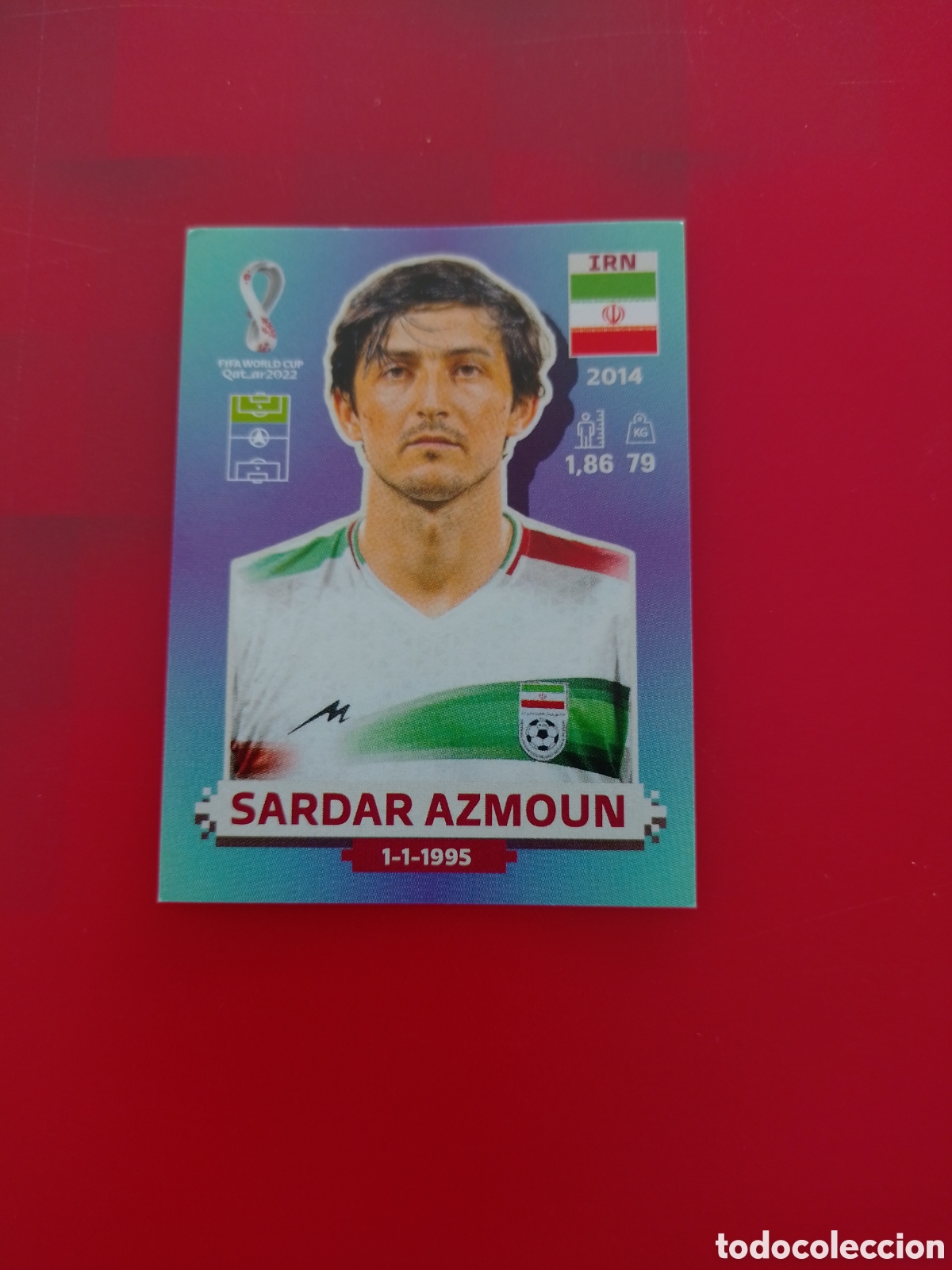 Cromos de F&uacute;tbol: CROMO NUMERO 18 SARDAR AZMOUN IRAN. MUNDIAL QATAR 2022. PANINI.