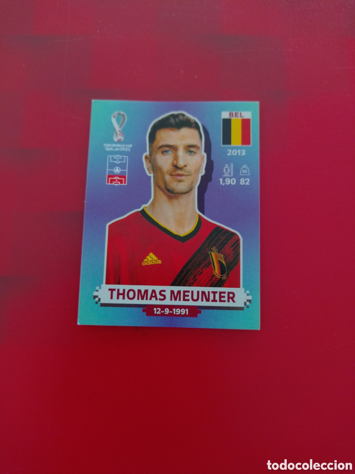 Cromos de F&uacute;tbol: CROMO NUMERO 8 THOMAS MEUNIER BELGICA. MUNDIAL QATAR 2022. PANINI.