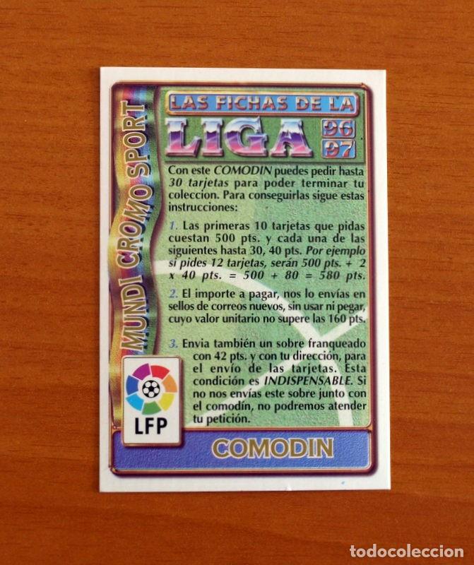 Cromos de F&uacute;tbol: &Iacute;ndice - Comodin Letras Grandes 30 Tarjetas -Mundicromo Las Fichas de la Liga 1996-1997-96-97