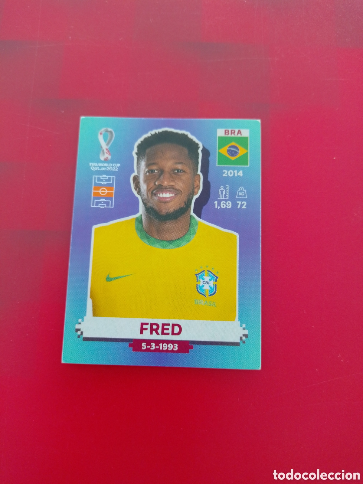 Cromos de F&uacute;tbol: CROMO NUMERO 13 FRED BRASIL. MUNDIAL QATAR 2022. PANINI.