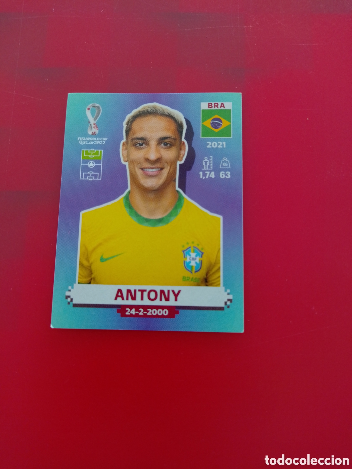 Cromos de F&uacute;tbol: CROMO NUMERO 15 ANTONY BRASIL. MUNDIAL QATAR 2022. PANINI.
