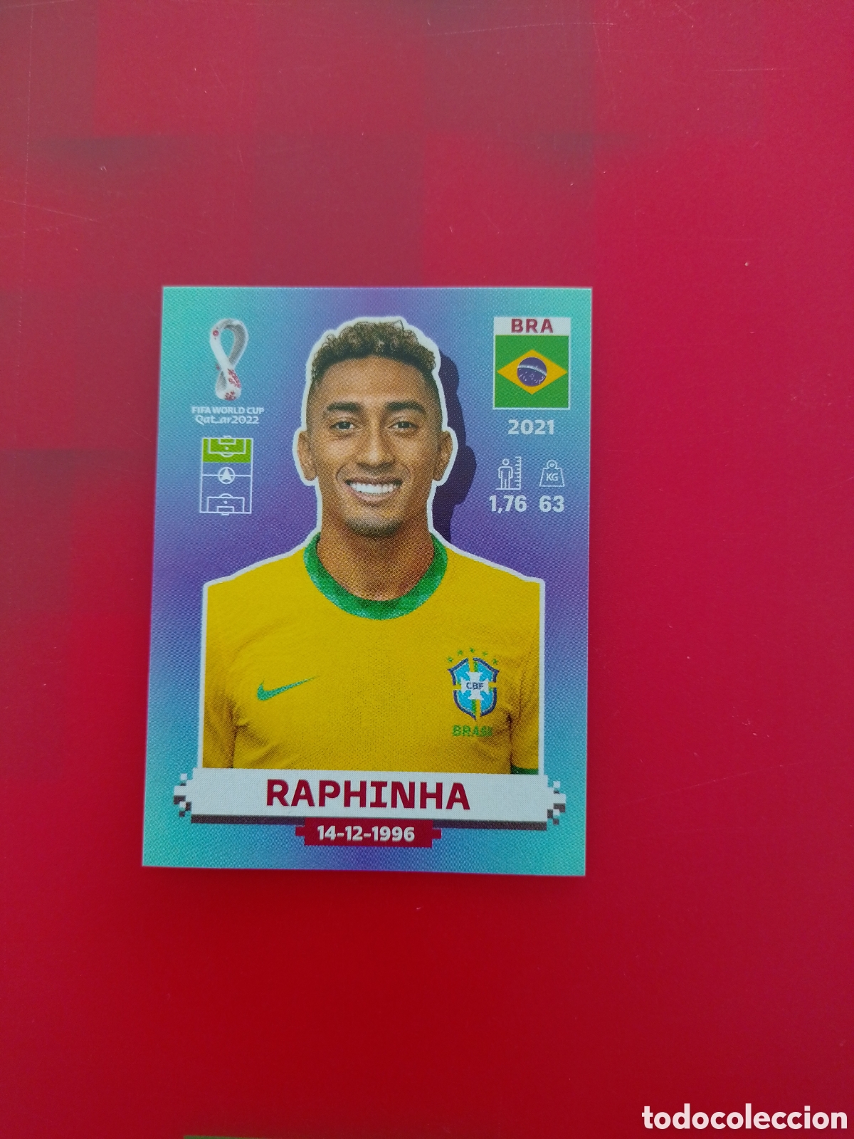 Cromos de F&uacute;tbol: CROMO NUMERO 18 RAPHINHA BRASIL. MUNDIAL QATAR 2022. PANINI.