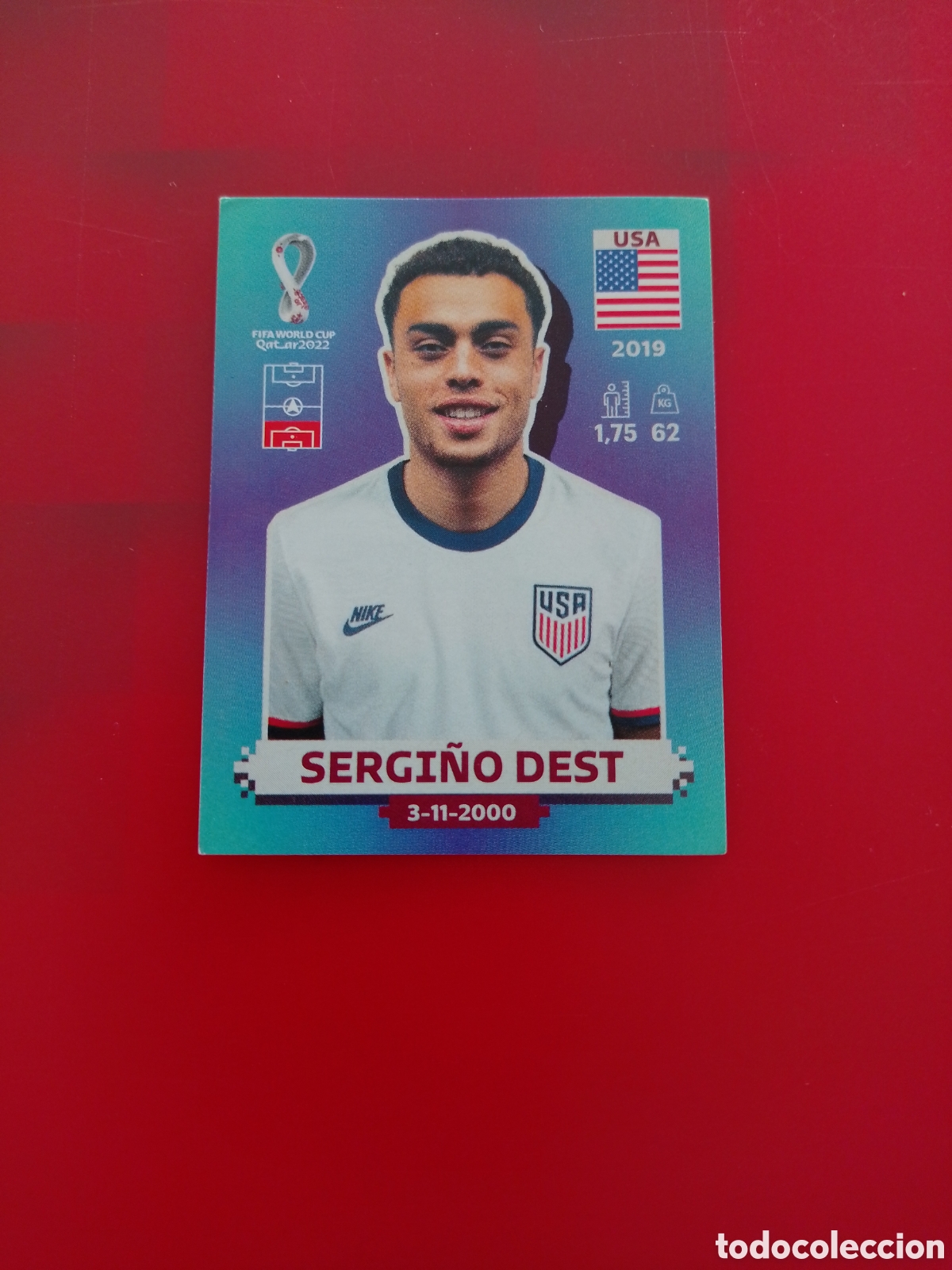 Cromos de F&uacute;tbol: CROMO NUMERO 5 SERGI&Ntilde;O DEST USA. MUNDIAL QATAR 2022. PANINI.