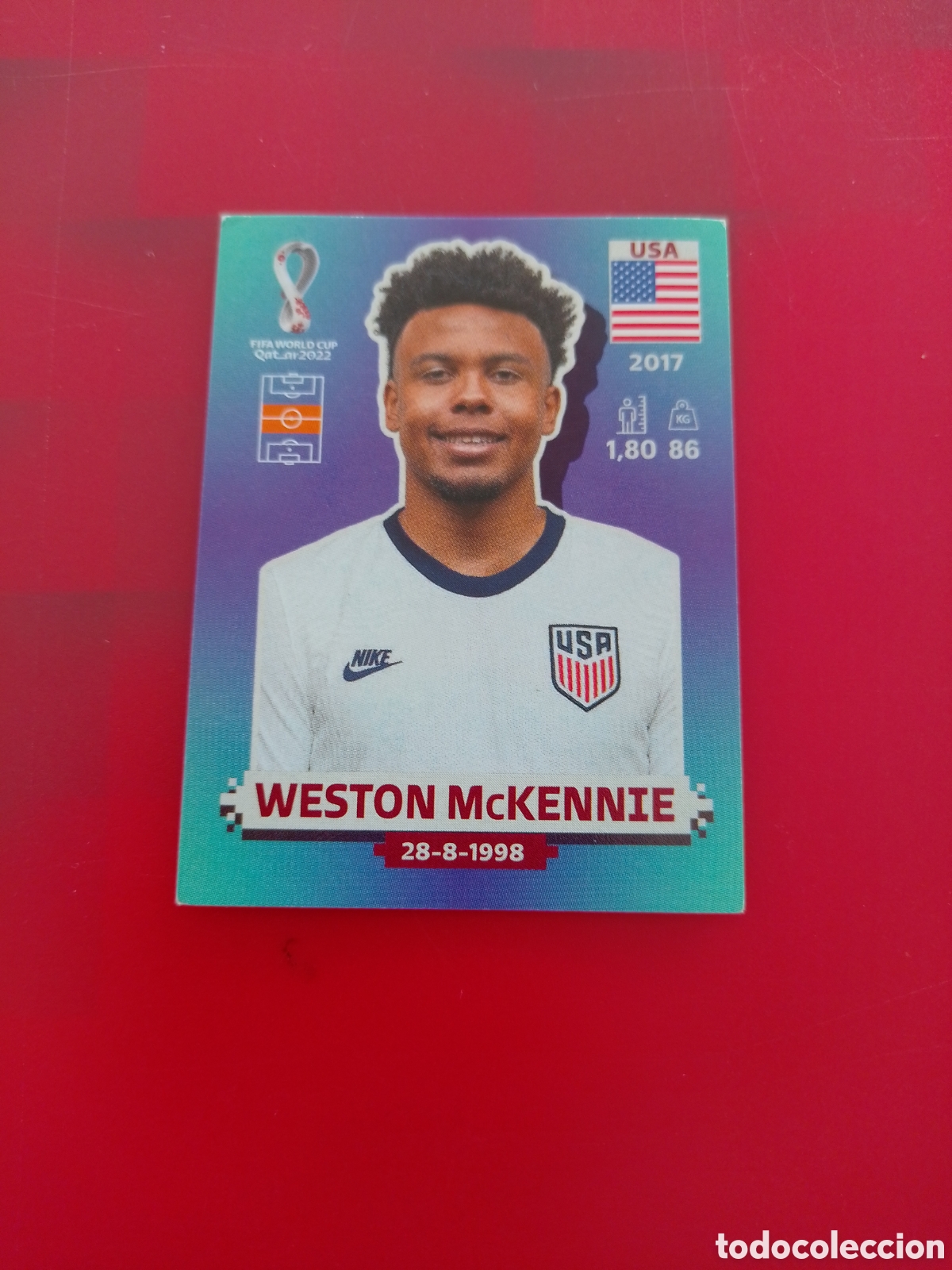 Cromos de F&uacute;tbol: CROMO NUMERO 14 WESTON MCKENNIE USA. MUNDIAL QATAR 2022. PANINI.