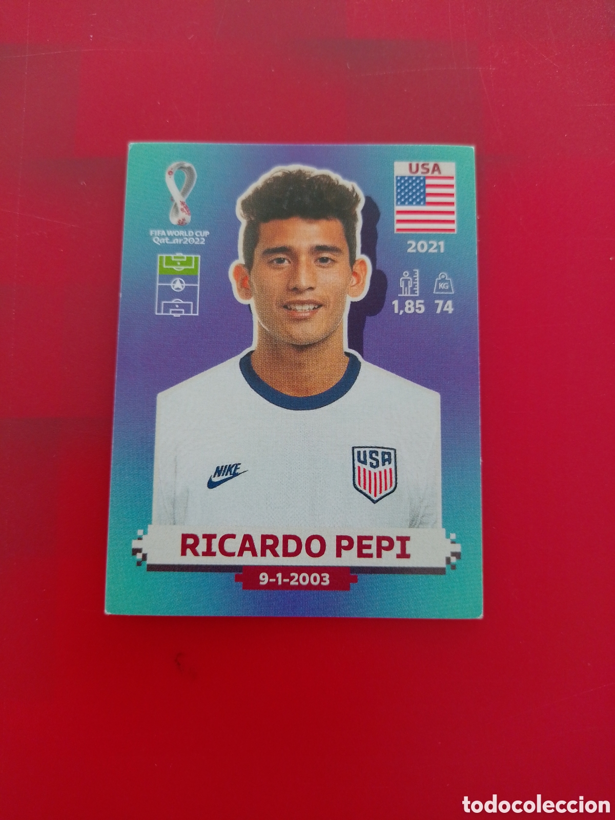 Cromos de F&uacute;tbol: CROMO NUMERO 17 RICARDO PEPI USA. MUNDIAL QATAR 2022. PANINI.