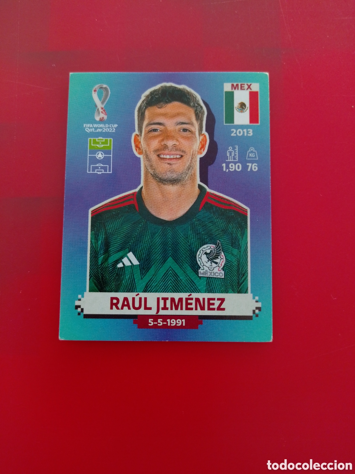 Cromos de F&uacute;tbol: CROMO NUMERO 19 RA&Uacute;L JIM&Eacute;NEZ MEXICO. MUNDIAL QATAR 2022. PANINI.