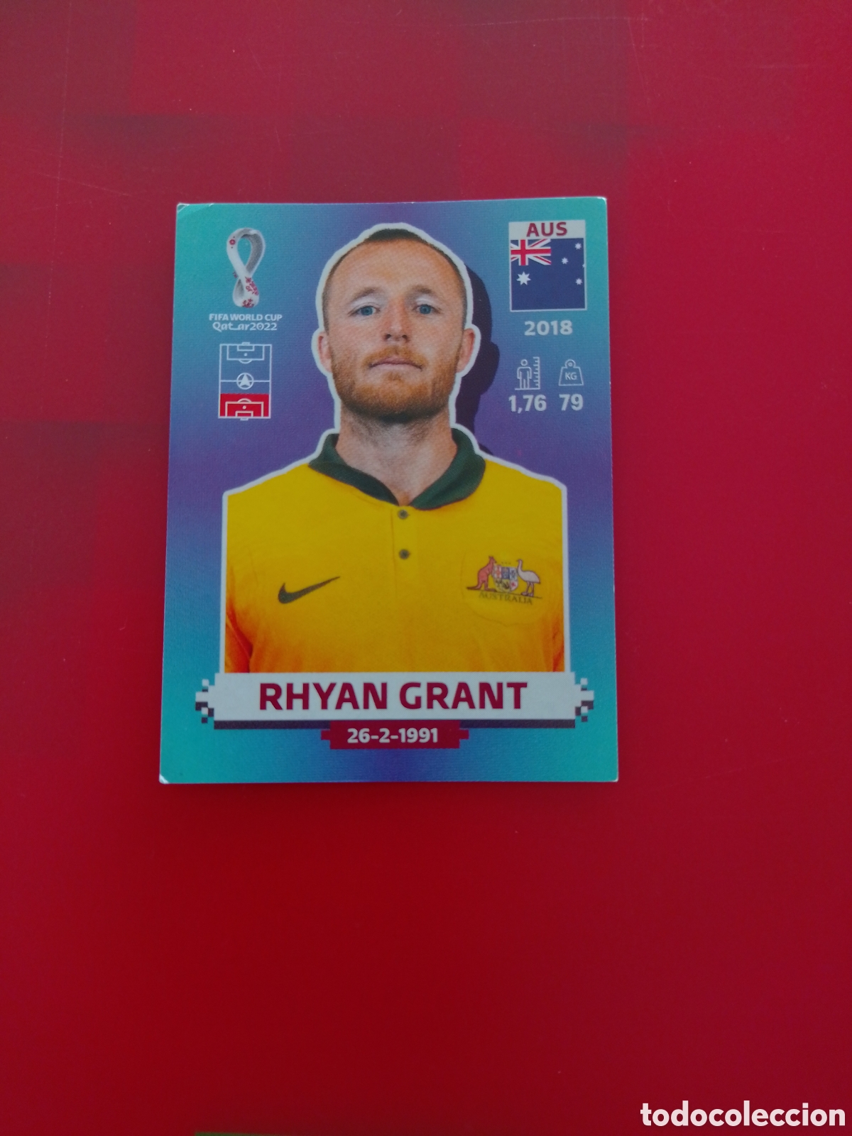 Football Stickers: CROMO NUMERO 7 RHYAN GRANT AUSTRALIA. MUNDIAL QATAR 2022. PANINI.