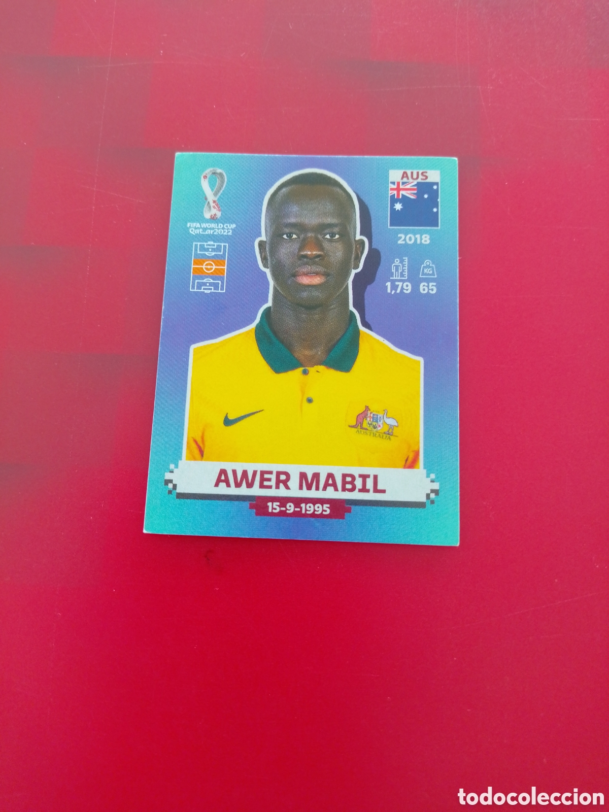 Cromos de F&uacute;tbol: CROMO NUMERO 14 AWER MABIL AUSTRALIA. MUNDIAL QATAR 2022. PANINI.