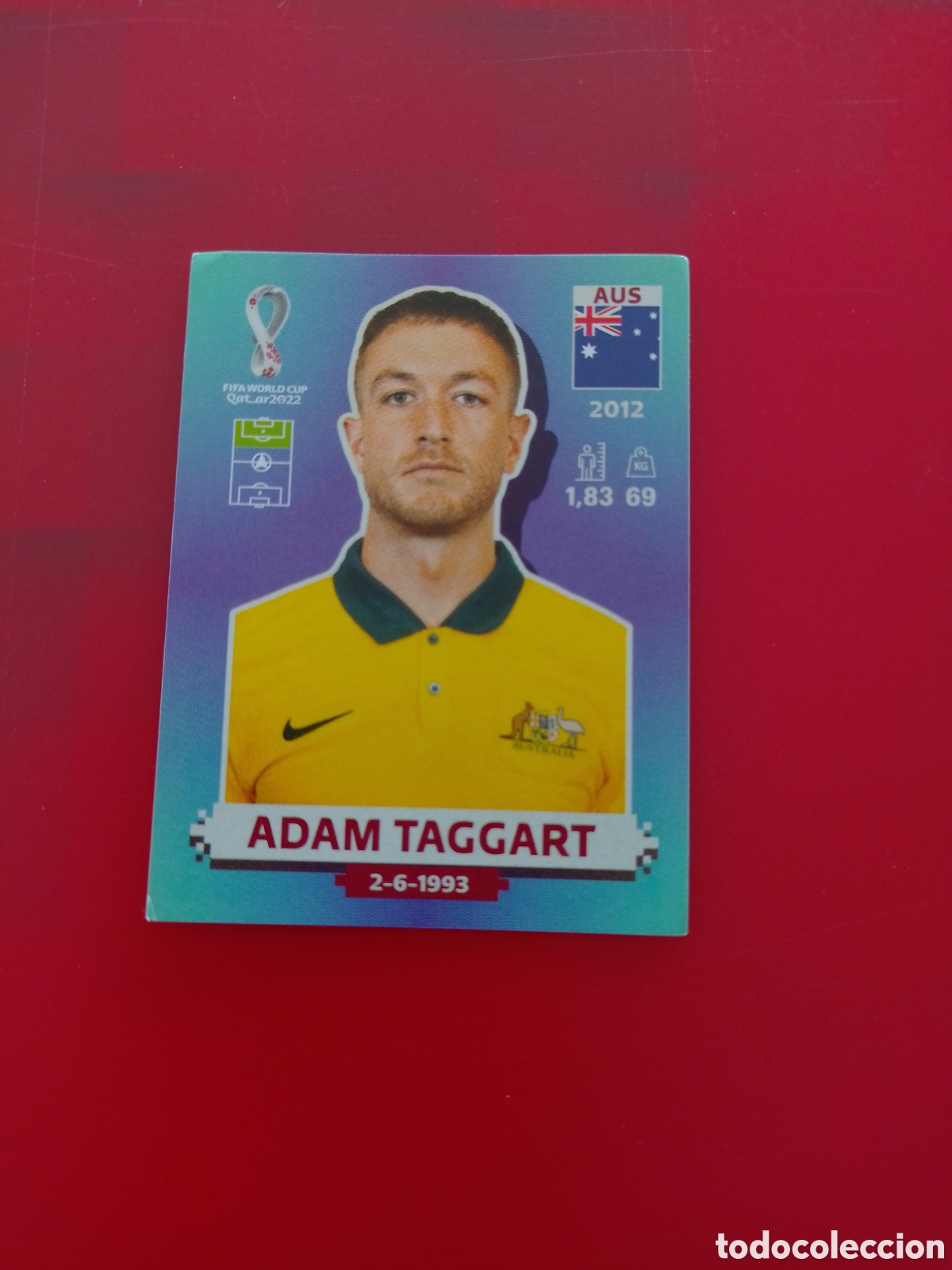 Cartes &agrave; collectionner de Football: CROMO NUMERO 20 ADAM TAGGART AUSTRALIA. MUNDIAL QATAR 2022. PANINI.