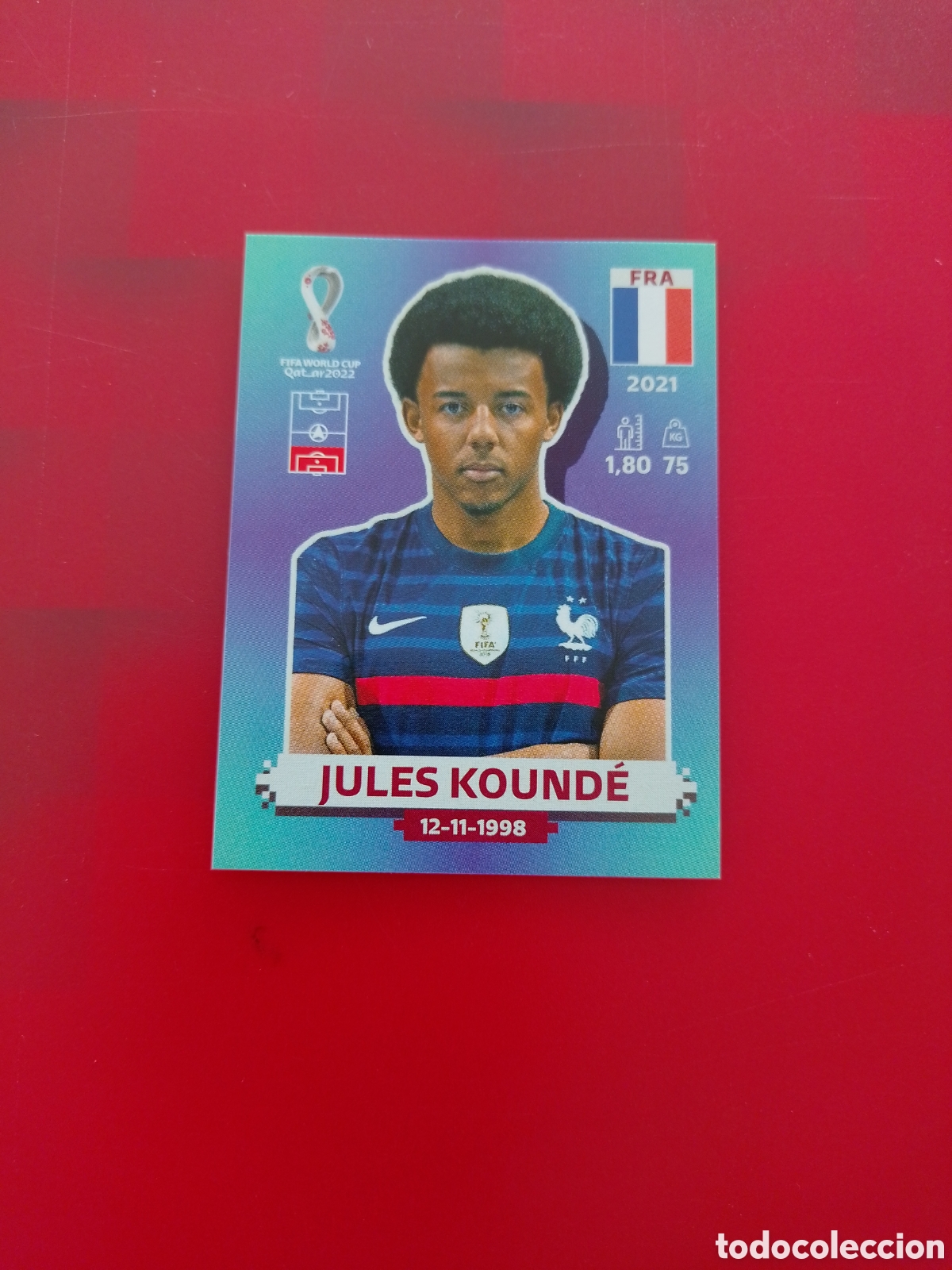 Football Stickers: CROMO NUMERO 8 JULES KOUND&Eacute; FRANCIA. MUNDIAL QATAR 2022. PANINI.