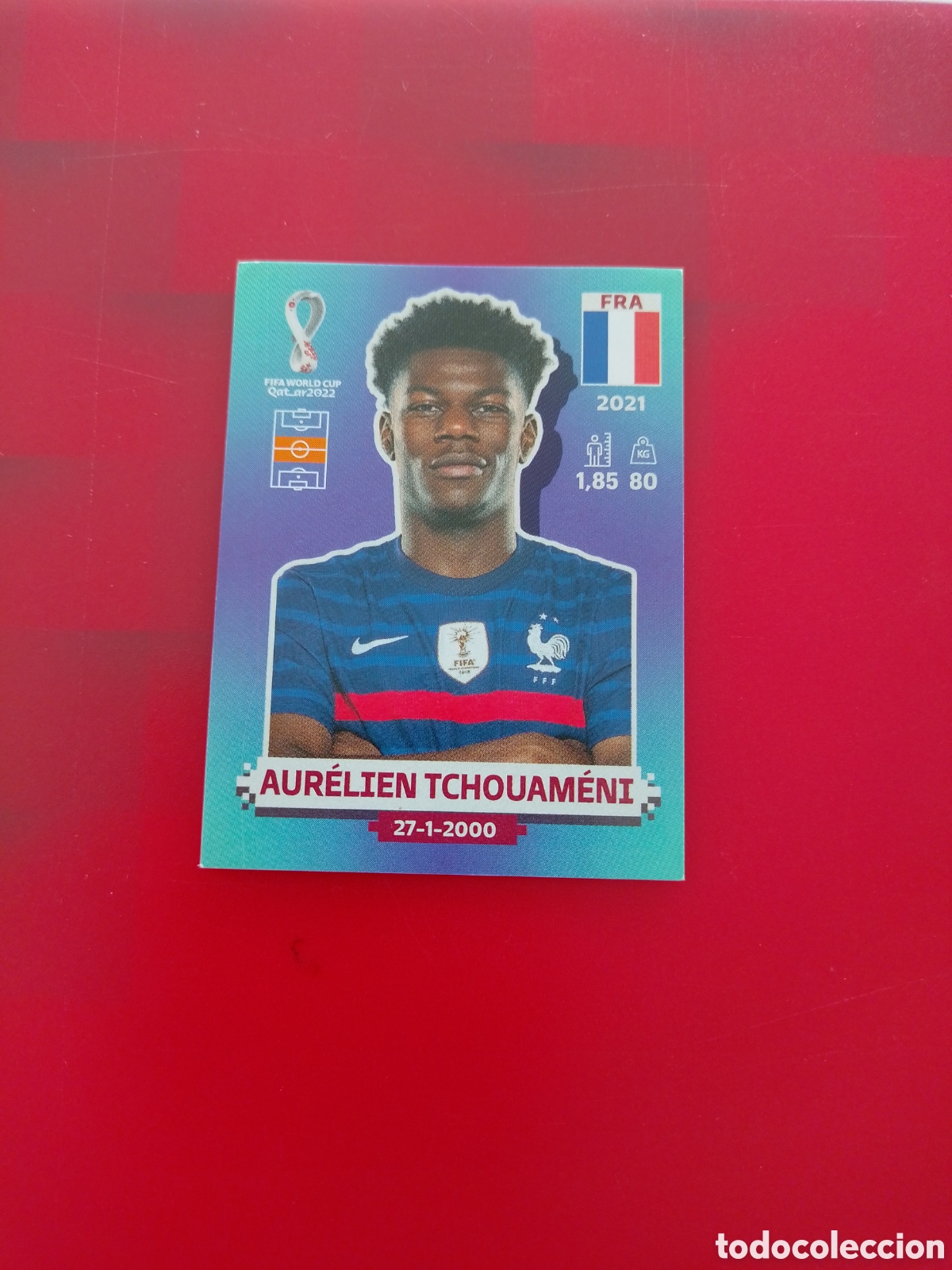 Fu&szlig;ball-Sticker: CROMO NUMERO 14 AUR&Eacute;LIEN TCHOUAM&Eacute;NI FRANCIA. MUNDIAL QATAR 2022. PANINI.