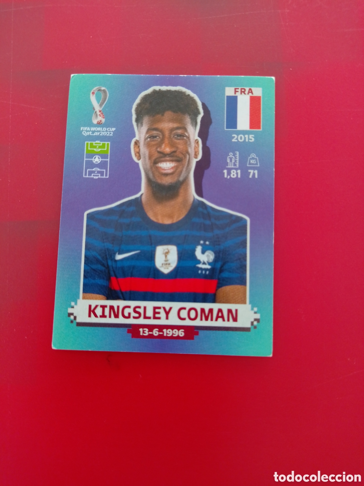 Fu&szlig;ball-Sticker: CROMO NUMERO 17 KINGSLEY COMAN FRANCIA. MUNDIAL QATAR 2022. PANINI.