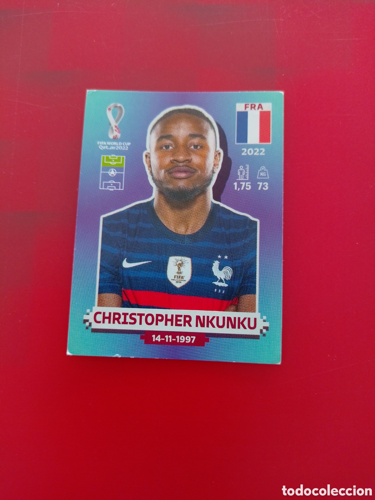 Football Stickers: CROMO NUMERO 20 CHRISTOPHER NKUNKU FRANCIA. MUNDIAL QATAR 2022. PANINI.