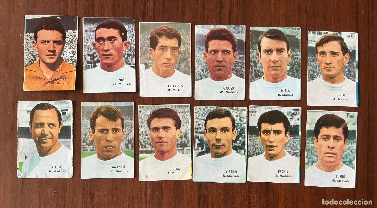 Cromos de F&uacute;tbol: 12 CROMOS FUTBOL NUNCA PEGADOS &Aacute;LBUM FHER LIGA 66 67 1966 1967 EQUIPO DEL REAL MADRID