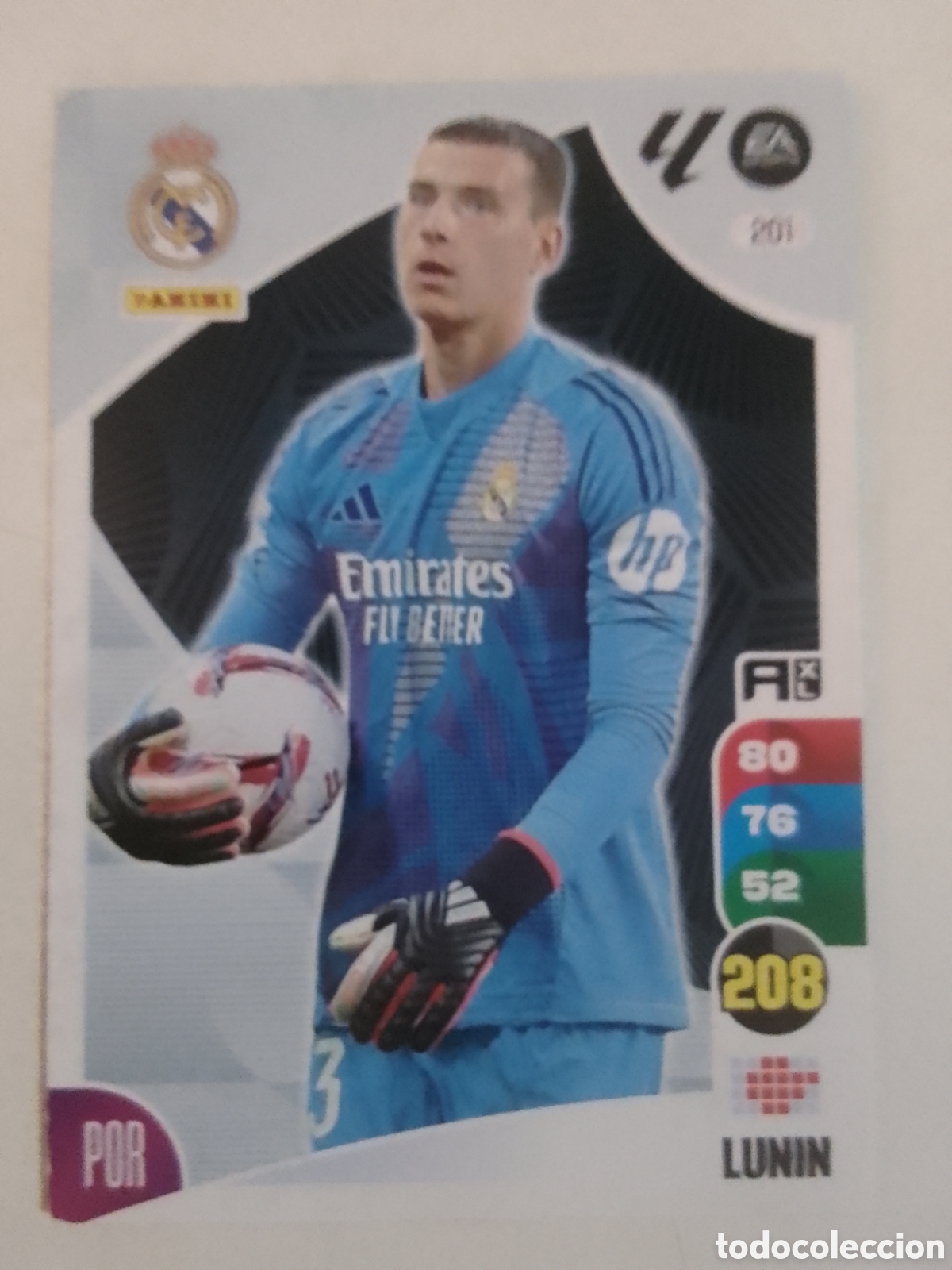Football Stickers: Adrenalyn XL 2024-25 n&deg; 201 Lunin &bull; Real Madrid.