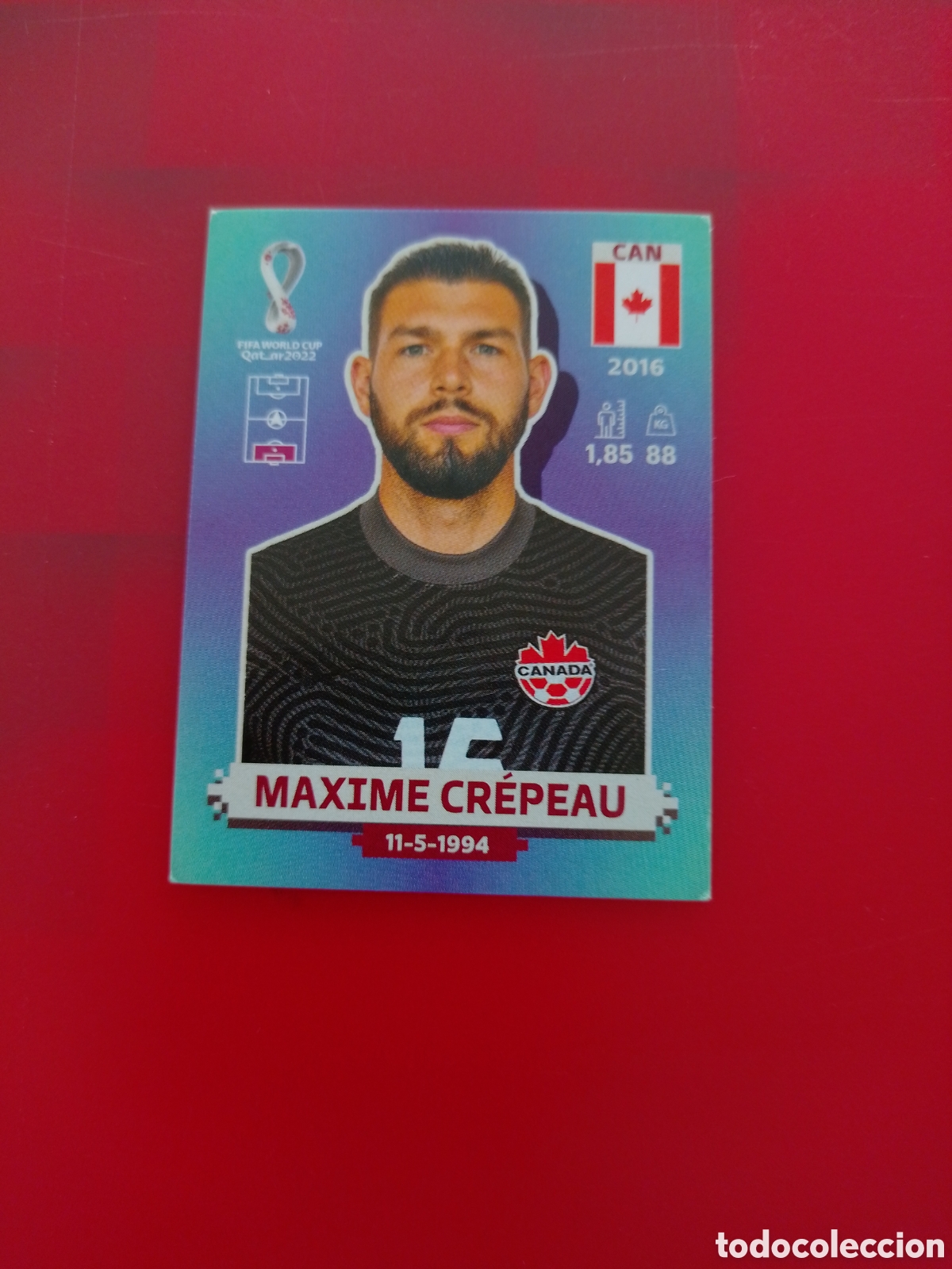 Football Stickers: CROMO NUMERO 4 MAXIME CR&Eacute;PEAU CANADA. MUNDIAL QATAR 2022. PANINI.