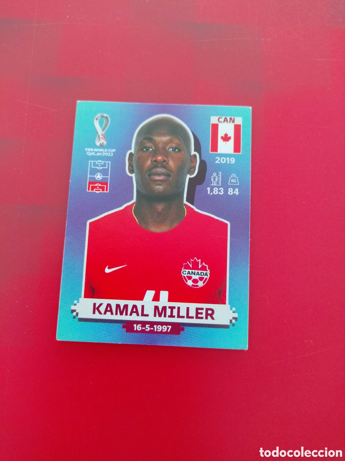 Football Stickers: CROMO NUMERO 9 KAMAL MILLER CANADA. MUNDIAL QATAR 2022. PANINI.