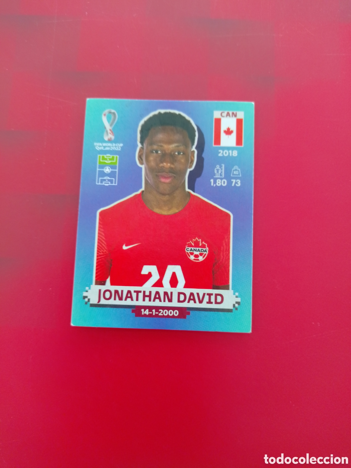 Cromos de F&uacute;tbol: CROMO NUMERO 18 JONATHAN DAVID CANADA. MUNDIAL QATAR 2022. PANINI.
