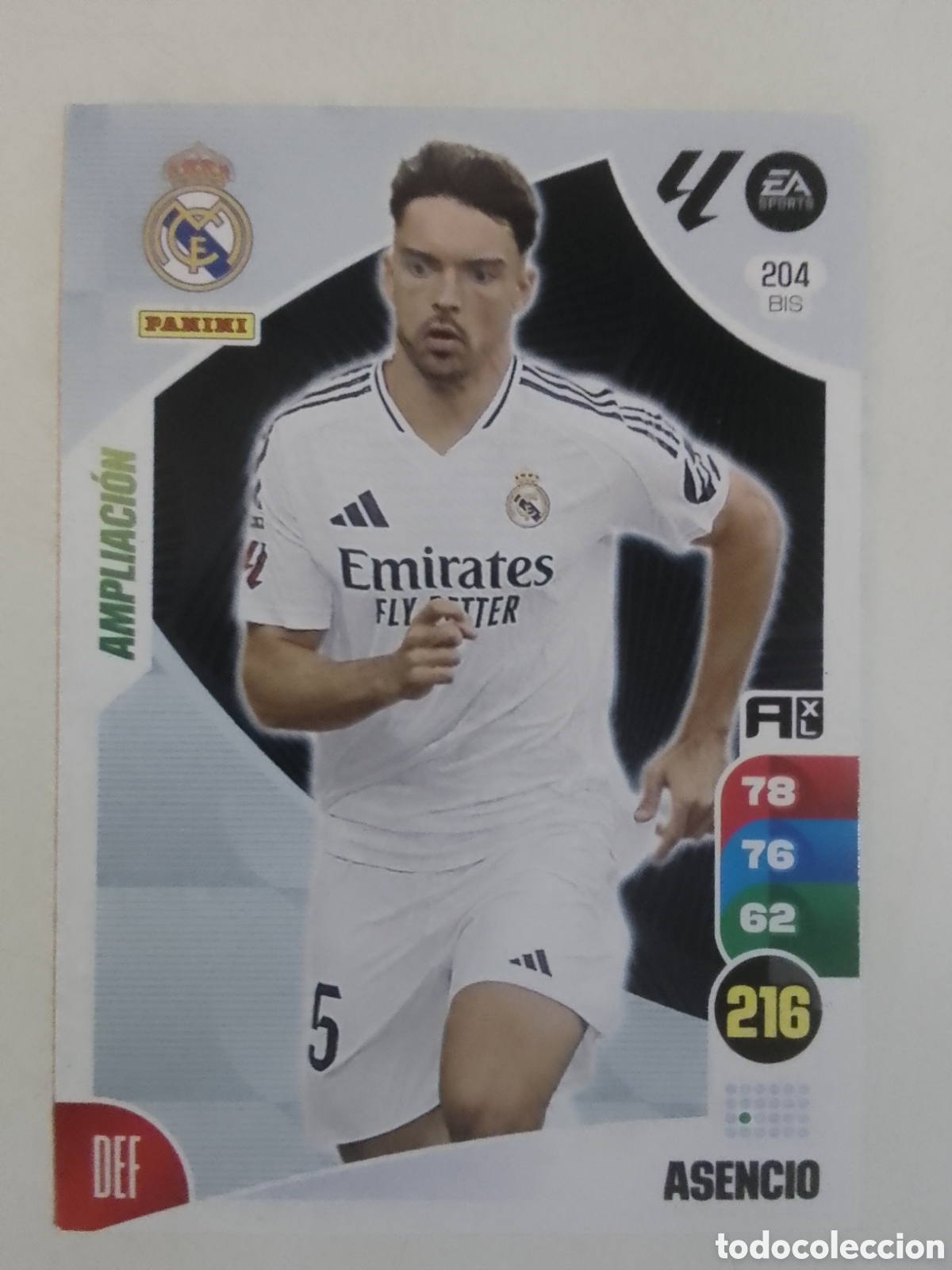Cromos de F&uacute;tbol: Adrenalyn XL 2024-25 n&deg; 204 BIS Asencio &bull; Real Madrid. AMPLIACI&Oacute;N.