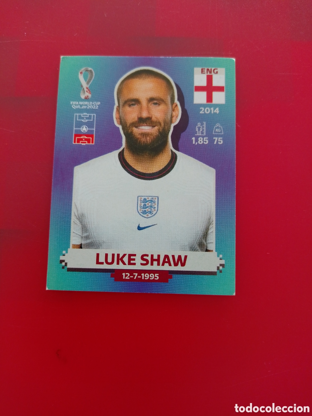 Cromos de F&uacute;tbol: CROMO NUMERO 8 LUKE SHAW INGLATERRA. MUNDIAL QATAR 2022. PANINI.