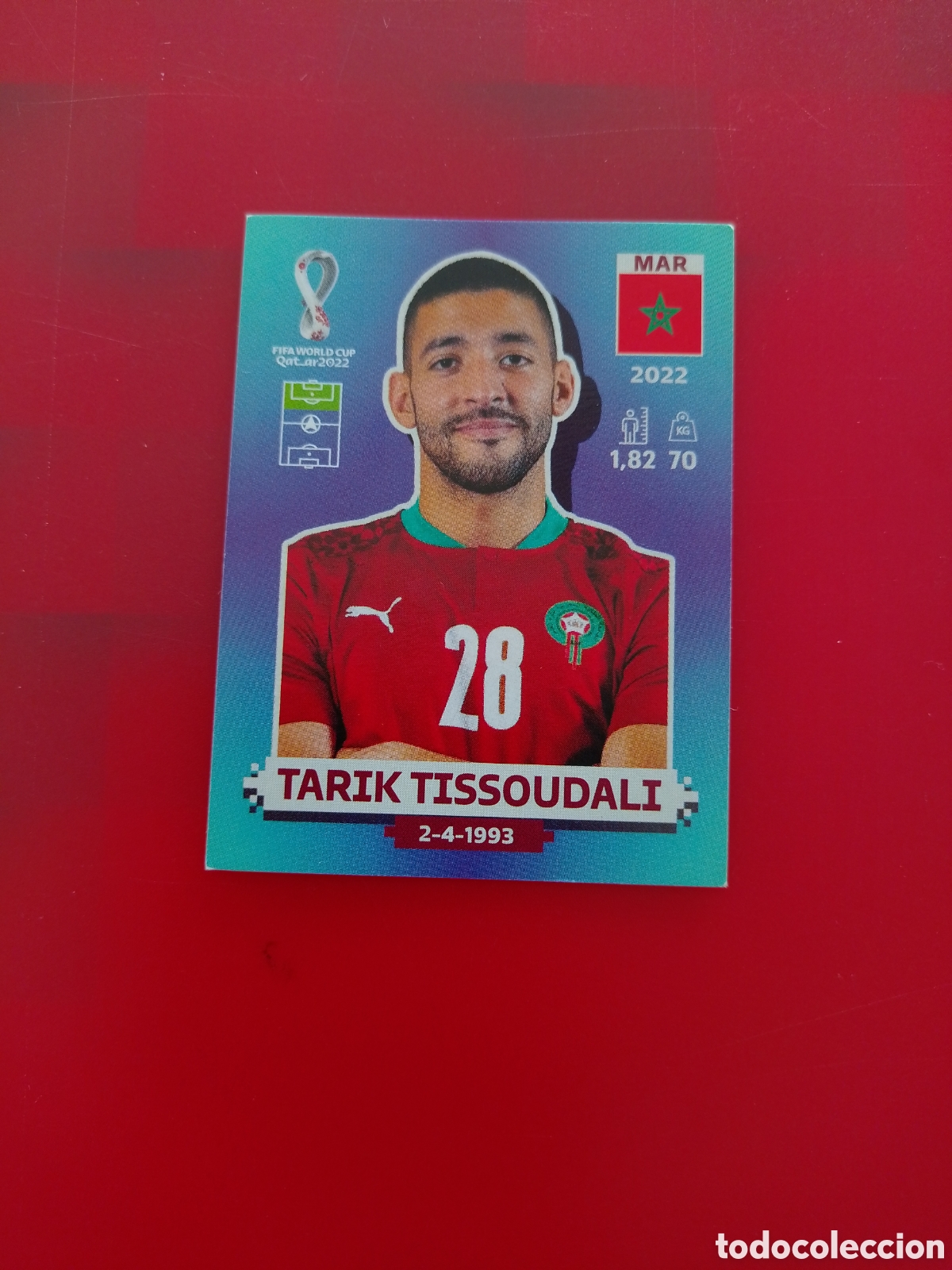 Figurine di Calcio: CROMO NUMERO 20 TARIK TISSOUDALI MARRUECOS. MUNDIAL QATAR 2022. PANINI.