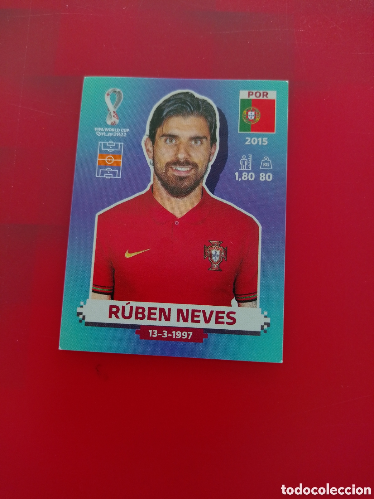 Cromos de F&uacute;tbol: CROMO NUMERO 16 R&Uacute;BEN NEVES PORTUGAL. MUNDIAL QATAR 2022. PANINI.