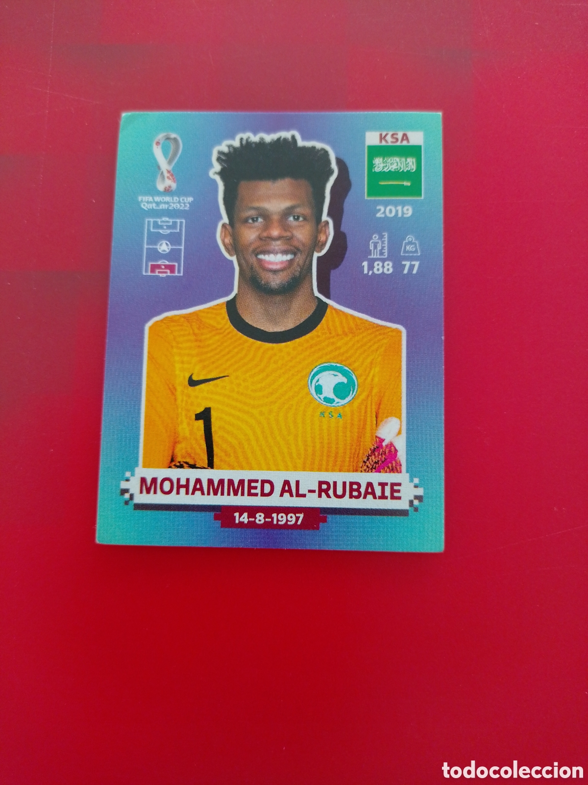 Cartes &agrave; collectionner de Football: CROMO NUMERO 4 MOHAMMED AL-RUBAIE ARABIA SAUDI. MUNDIAL QATAR 2022. PANINI.