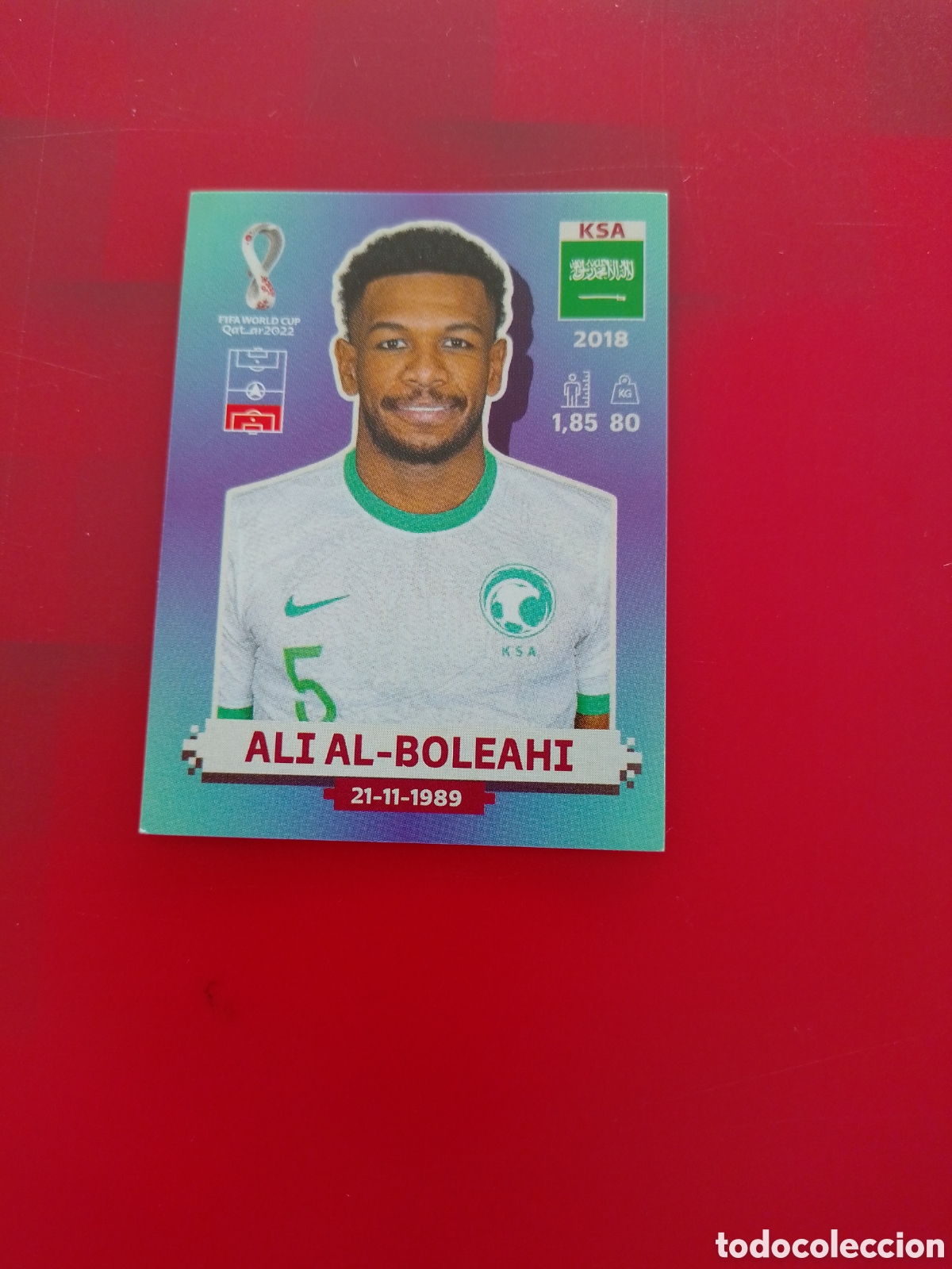Cartes &agrave; collectionner de Football: CROMO NUMERO 6 ALI AL-BOLEAHI ARABIA SAUDI. MUNDIAL QATAR 2022. PANINI.