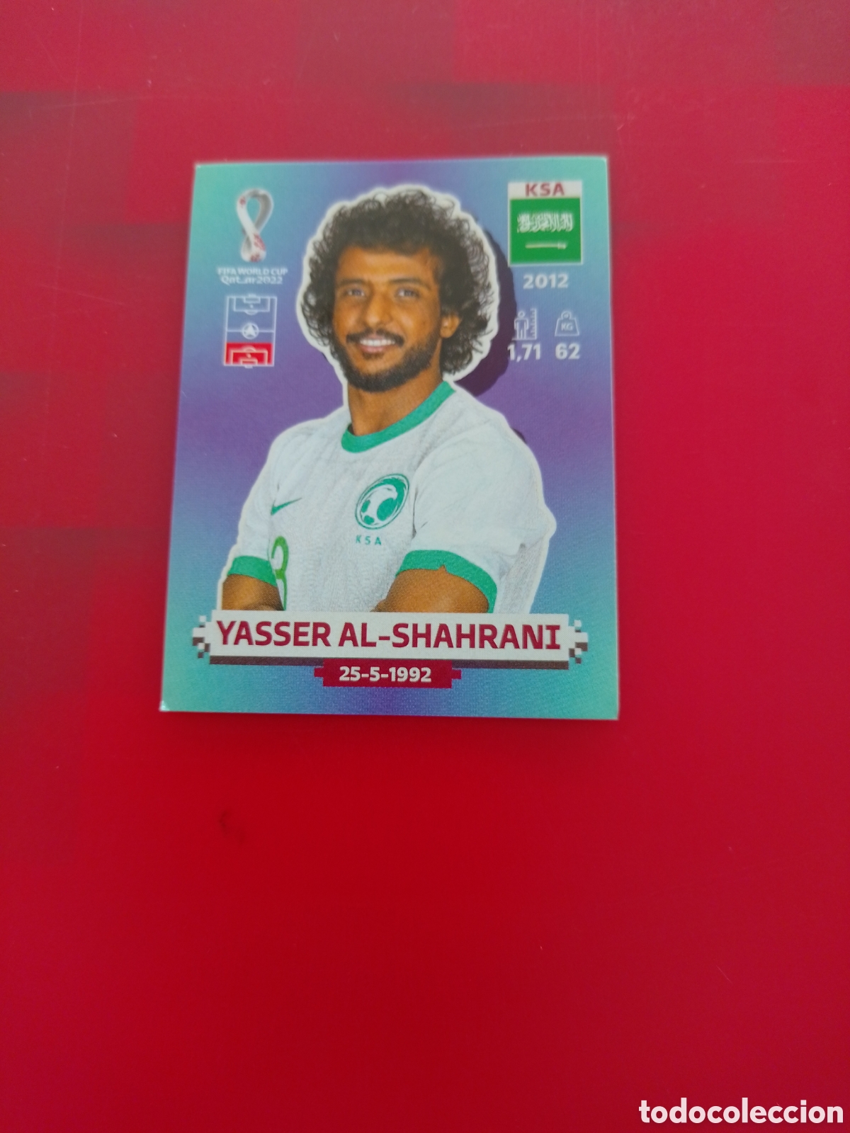 Cartes &agrave; collectionner de Football: CROMO NUMERO 9 YASSER AL-SHAHRANI ARABIA SAUDI. MUNDIAL QATAR 2022. PANINI.