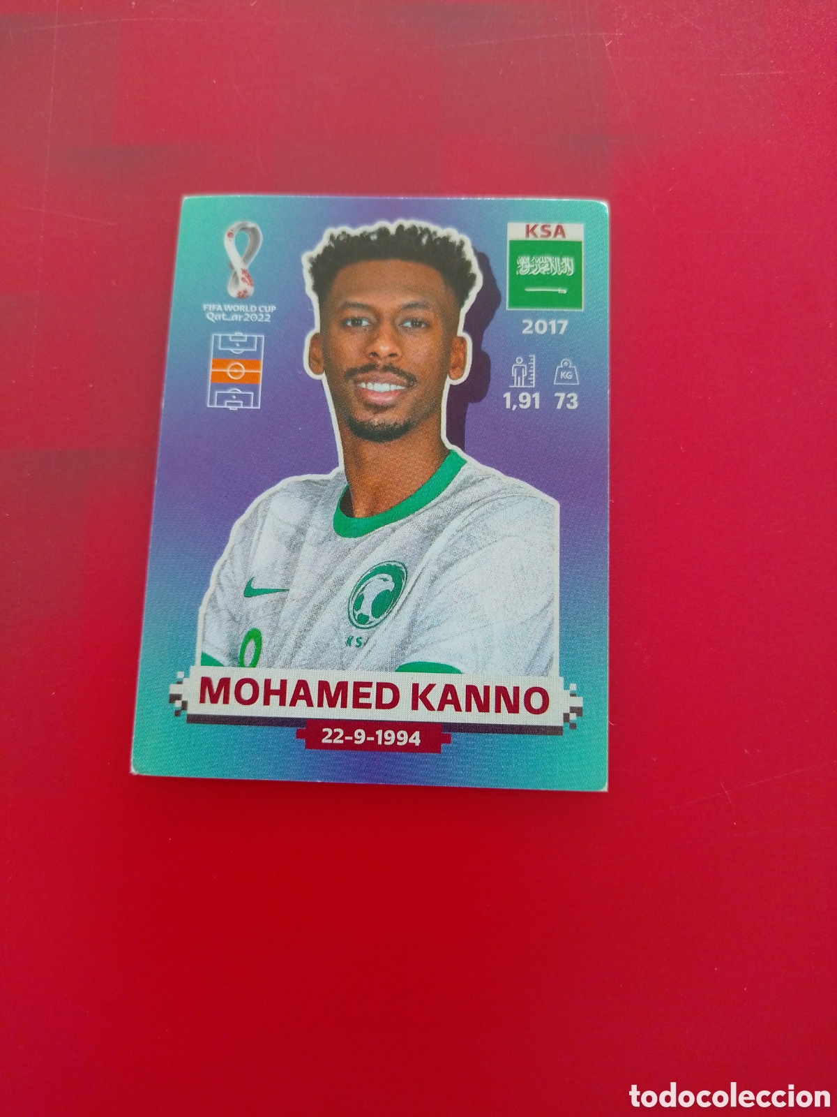 Football Stickers: CROMO NUMERO 16 MOHAMED KANNO ARABIA SAUDI. MUNDIAL QATAR 2022. PANINI.