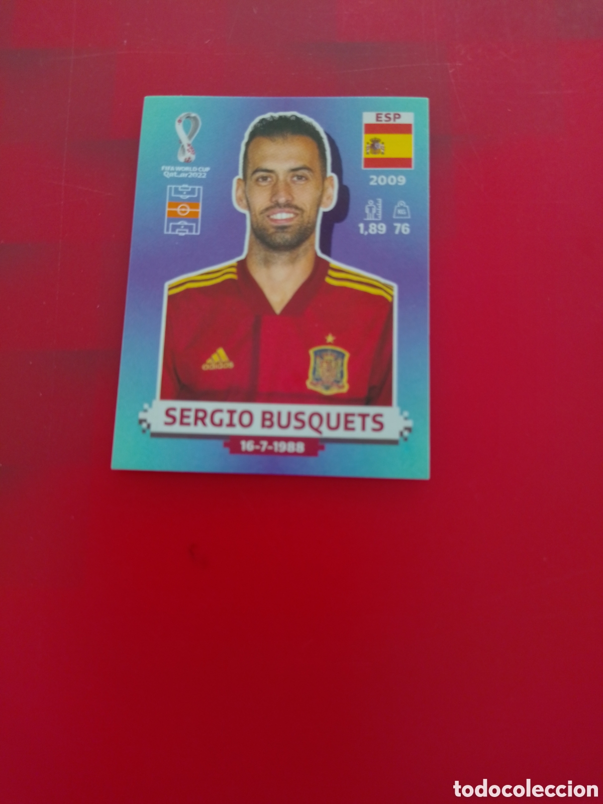 Football Stickers: CROMO NUMERO 15 SERGIO BUSQUETS ESPA&Ntilde;A. MUNDIAL QATAR 2022. PANINI.