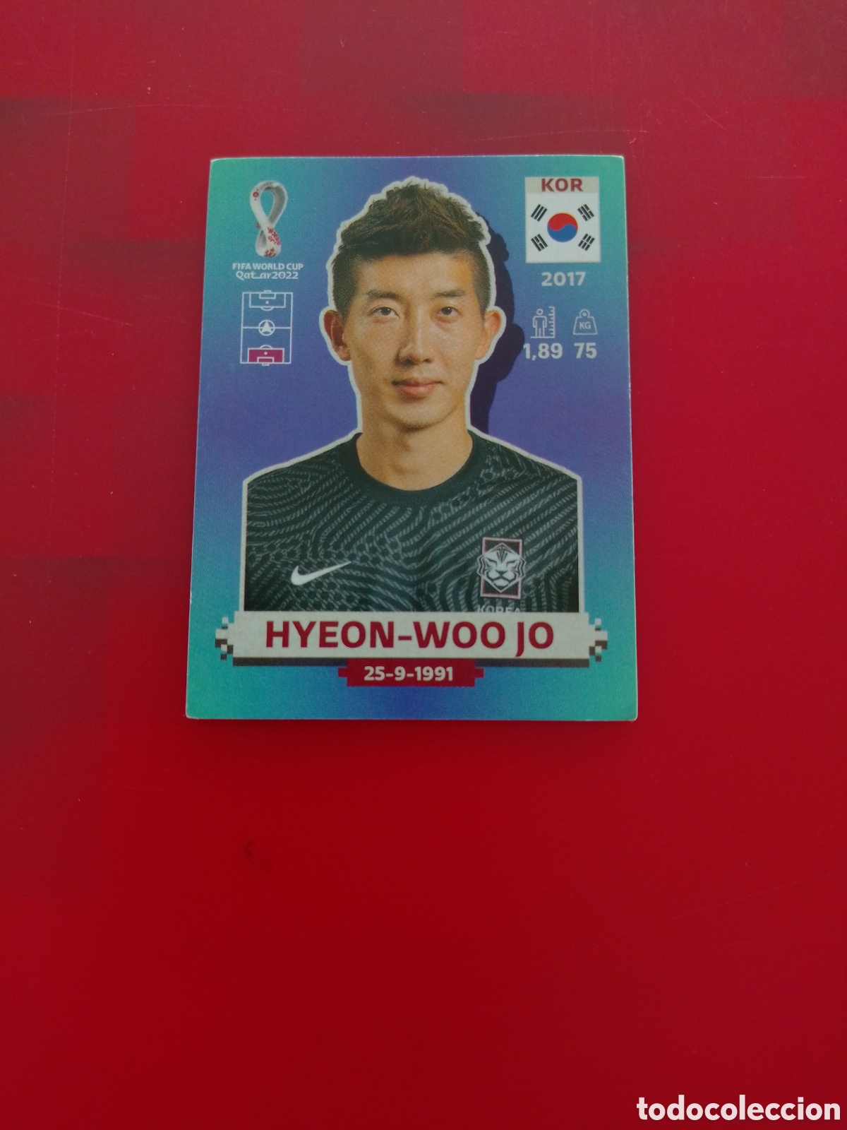 Football Stickers: CROMO NUMERO 4 HYEON-WOO JO COREA DEL SUR. MUNDIAL QATAR 2022. PANINI.