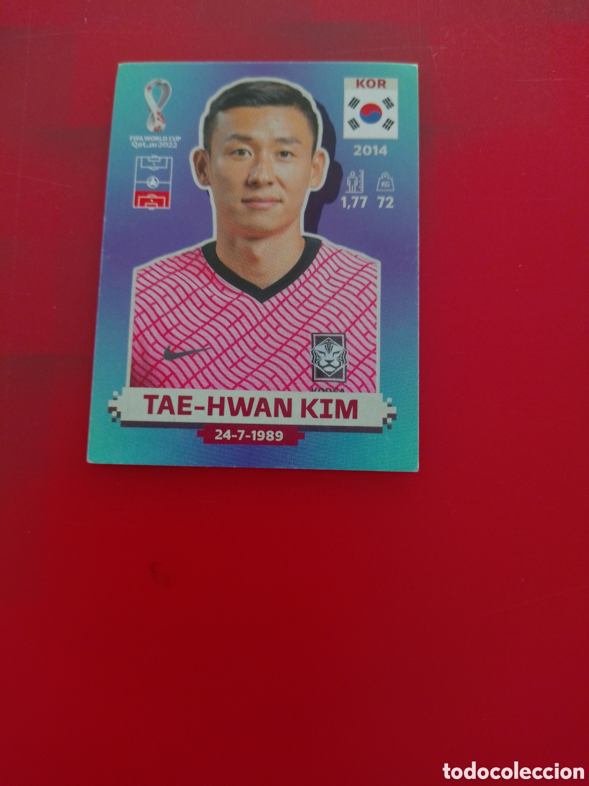 Football Stickers: CROMO NUMERO 6 TAE-HWAN KIM COREA DEL SUR. MUNDIAL QATAR 2022. PANINI.