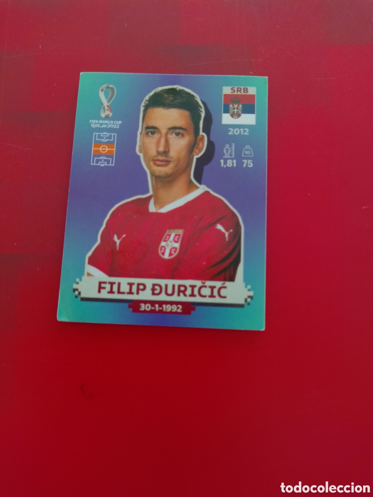 Cromos de Futebol: CROMO NUMERO 8 FILIP DURICIC SERBIA. MUNDIAL QATAR 2022. PANINI.
