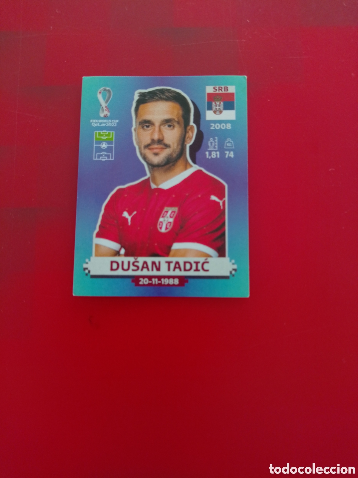 Cromos de F&uacute;tbol: CROMO NUMERO 19 DUSAN TADIC SERBIA. MUNDIAL QATAR 2022. PANINI.