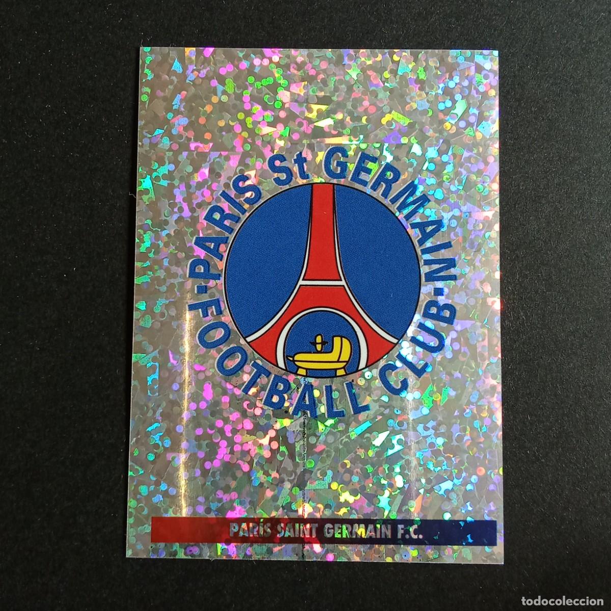 Cromos de F&uacute;tbol: LOS MEJORES EQUIPOS DE EUROPA 1996 1997 96 97 PANINI 196 ESCUDO PSG BRILANTINA GRUESA SIN PEGAR