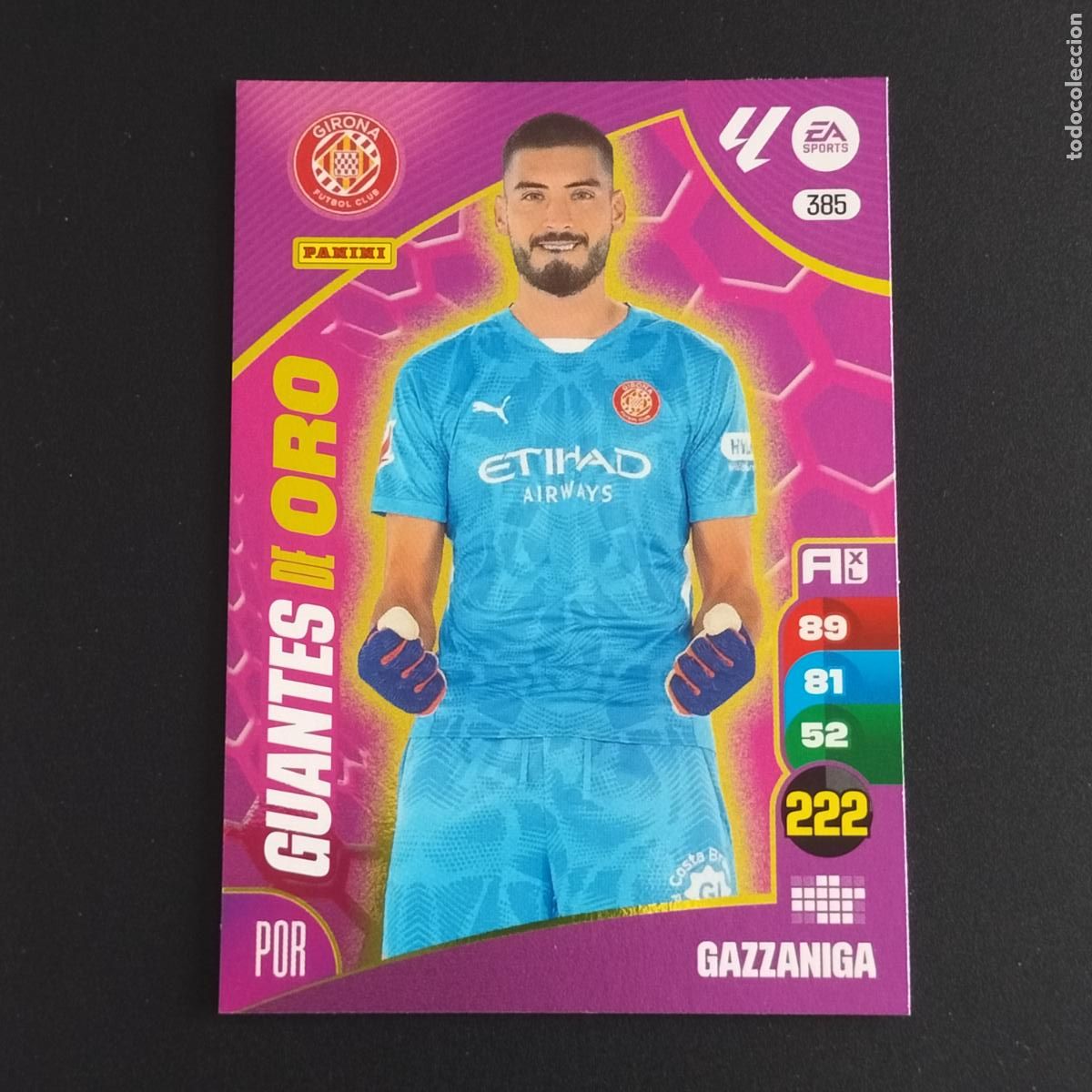 Cromos de F&uacute;tbol: 385 GAZZANIGA GUANTES DE ORO GIRONA CROMOS ADRENALYN XL LALIGA CARD 2024 2025 24 25 PANINI