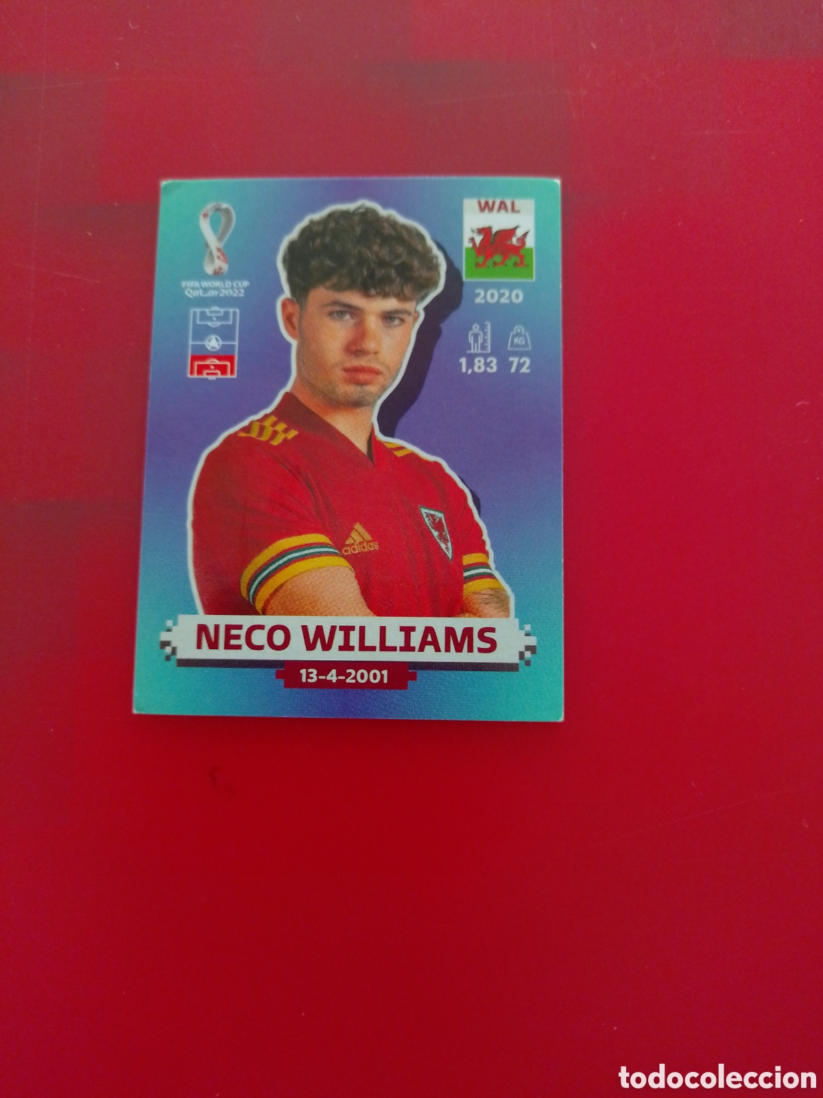Cartes &agrave; collectionner de Football: CROMO NUMERO 11 NECO WILLIAMS PAIS DE GALES. MUNDIAL QATAR 2022. PANINI.