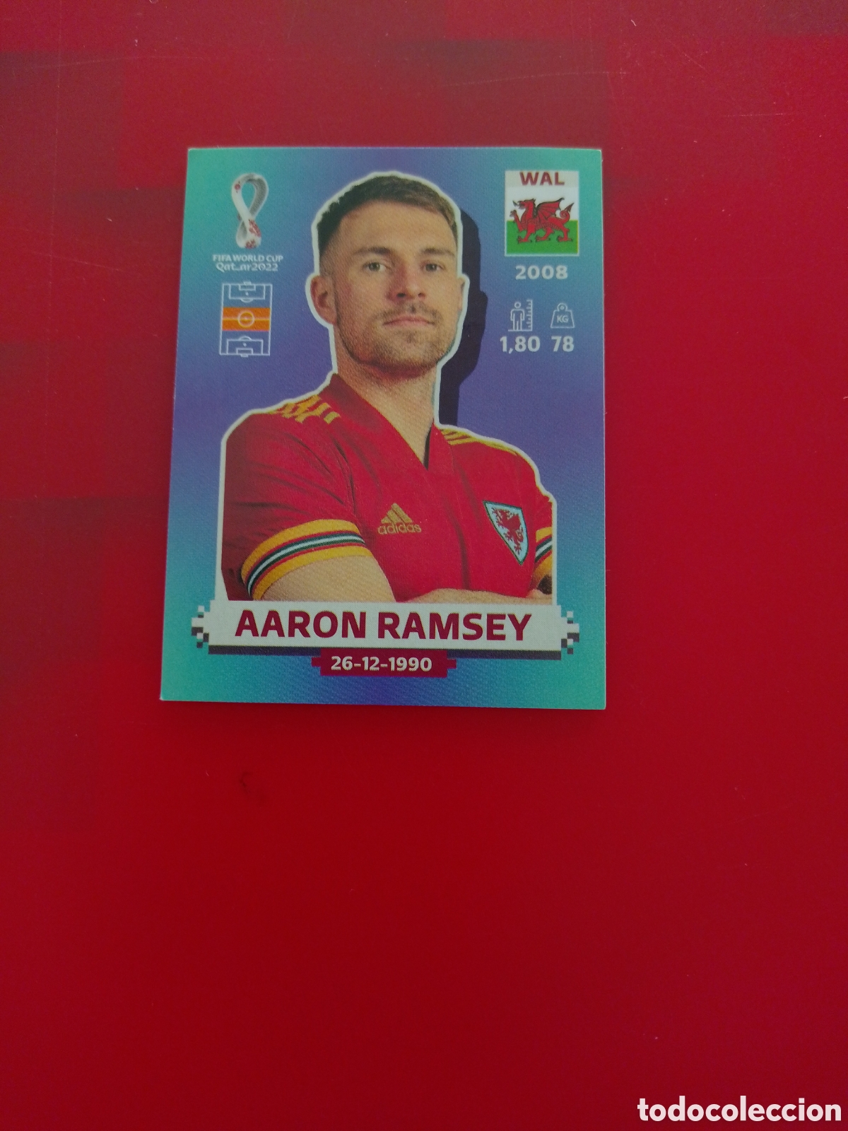 Cartes &agrave; collectionner de Football: CROMO NUMERO 14 AARON RAMSEY PAIS DE GALES. MUNDIAL QATAR 2022. PANINI.