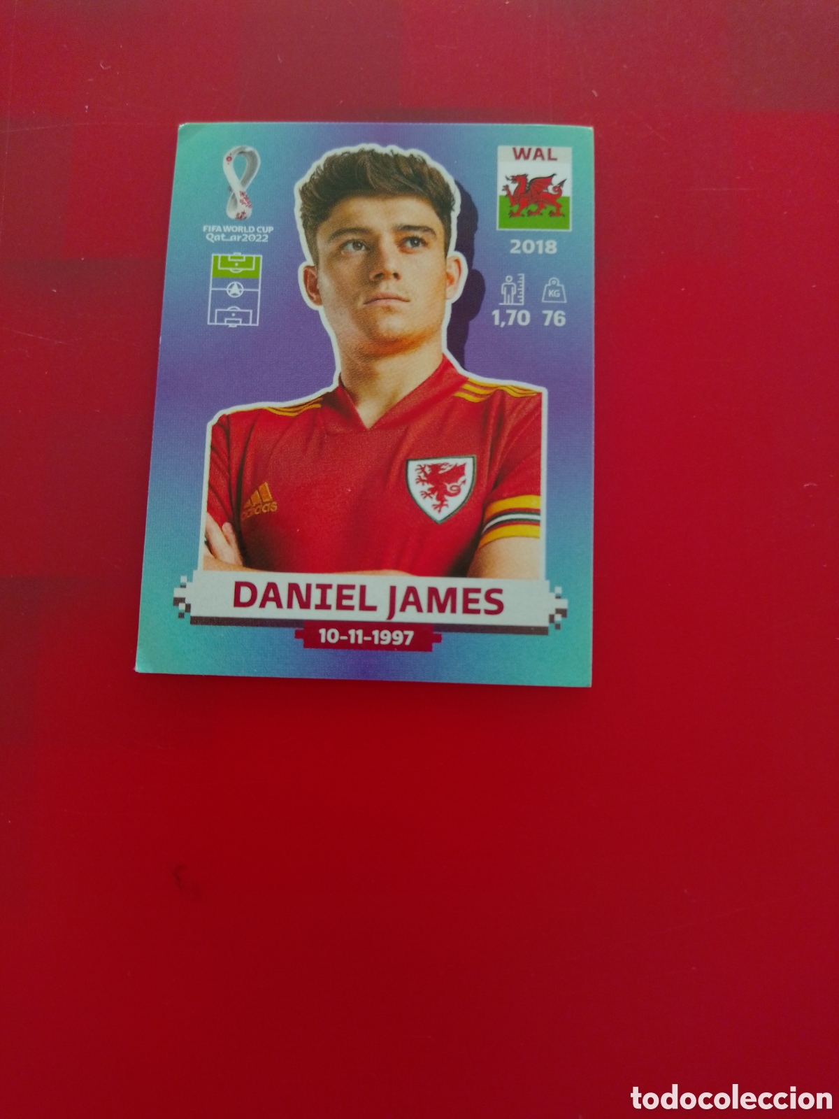 Figurine di Calcio: CROMO NUMERO 18 DANIEL JAMES PAIS DE GALES. MUNDIAL QATAR 2022. PANINI.