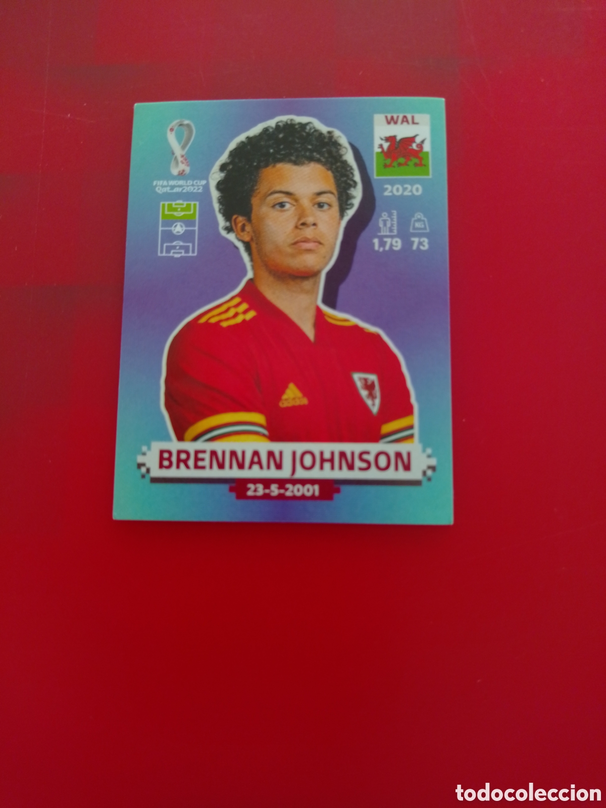 Cromos de F&uacute;tbol: CROMO NUMERO 19 BRENNAN JOHNSON PAIS DE GALES. MUNDIAL QATAR 2022. PANINI.